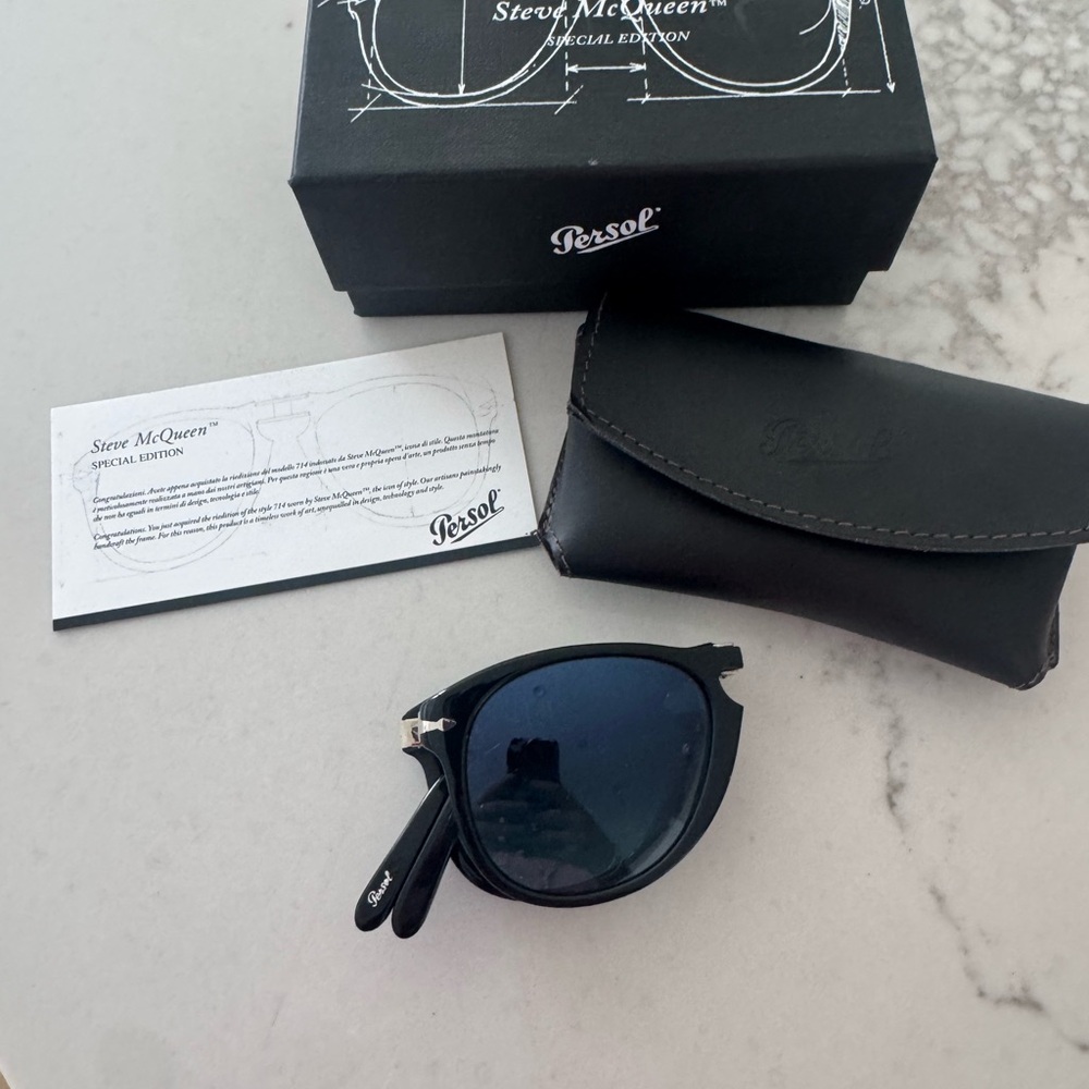 Persol Steve McQueen Dark Blue and Black Sunglasses limited edition